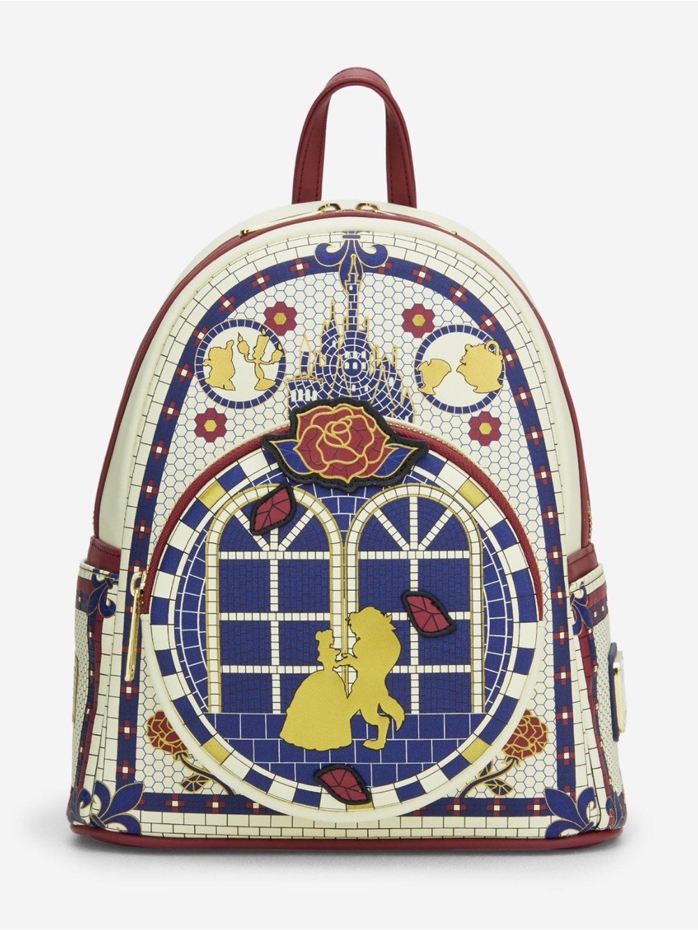New Loungefly Disney Beauty and the Beast Mosaic Mini Backpack